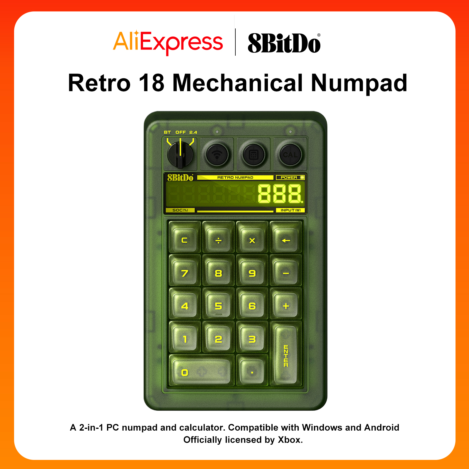 Retro Gaming For Windows - 8BitDo Retro 18 Mechanical Numpad BT