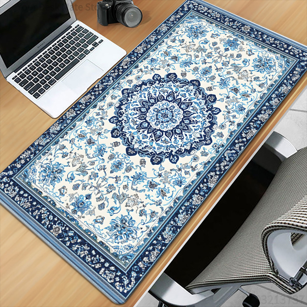Retro Gaming Keyboard And Mouse - Retro blue Persian mouse pad Computer