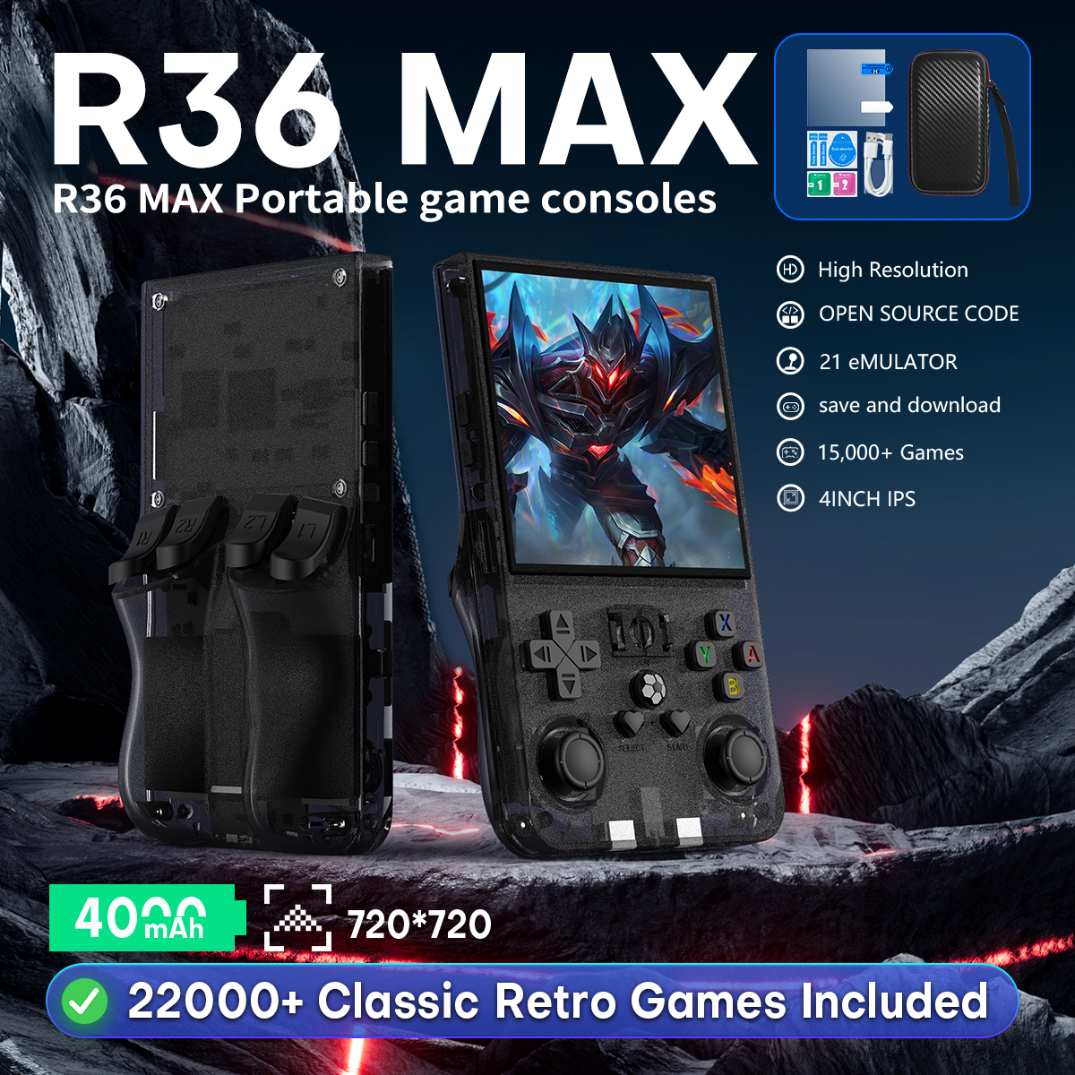 Retro Gaming Upscaler - Open Source R36MAX Portable Video Game
