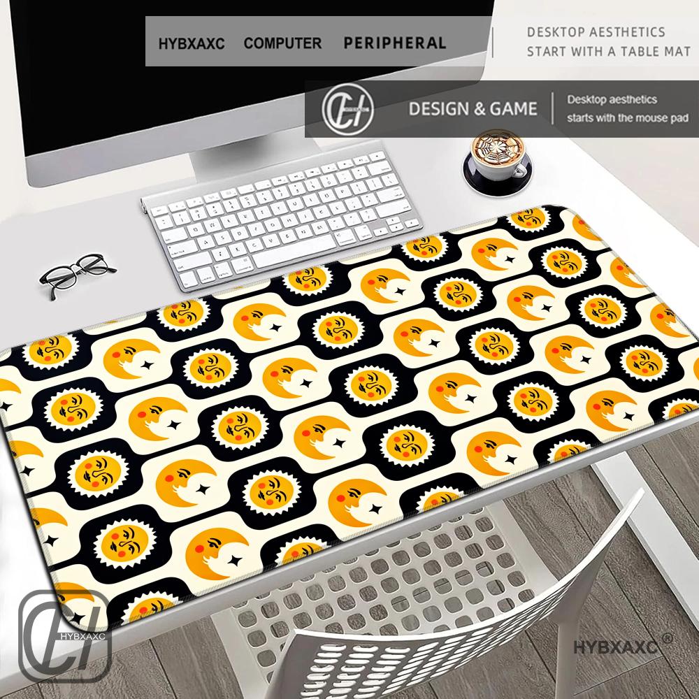 Retro Gaming Keyboard And Mouse - HYBXAXC Retro Sun Moon S-Smile Pattern