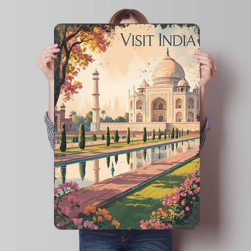 Retro Gaming India - Visit India: Taj Mahal Travel Tinplate