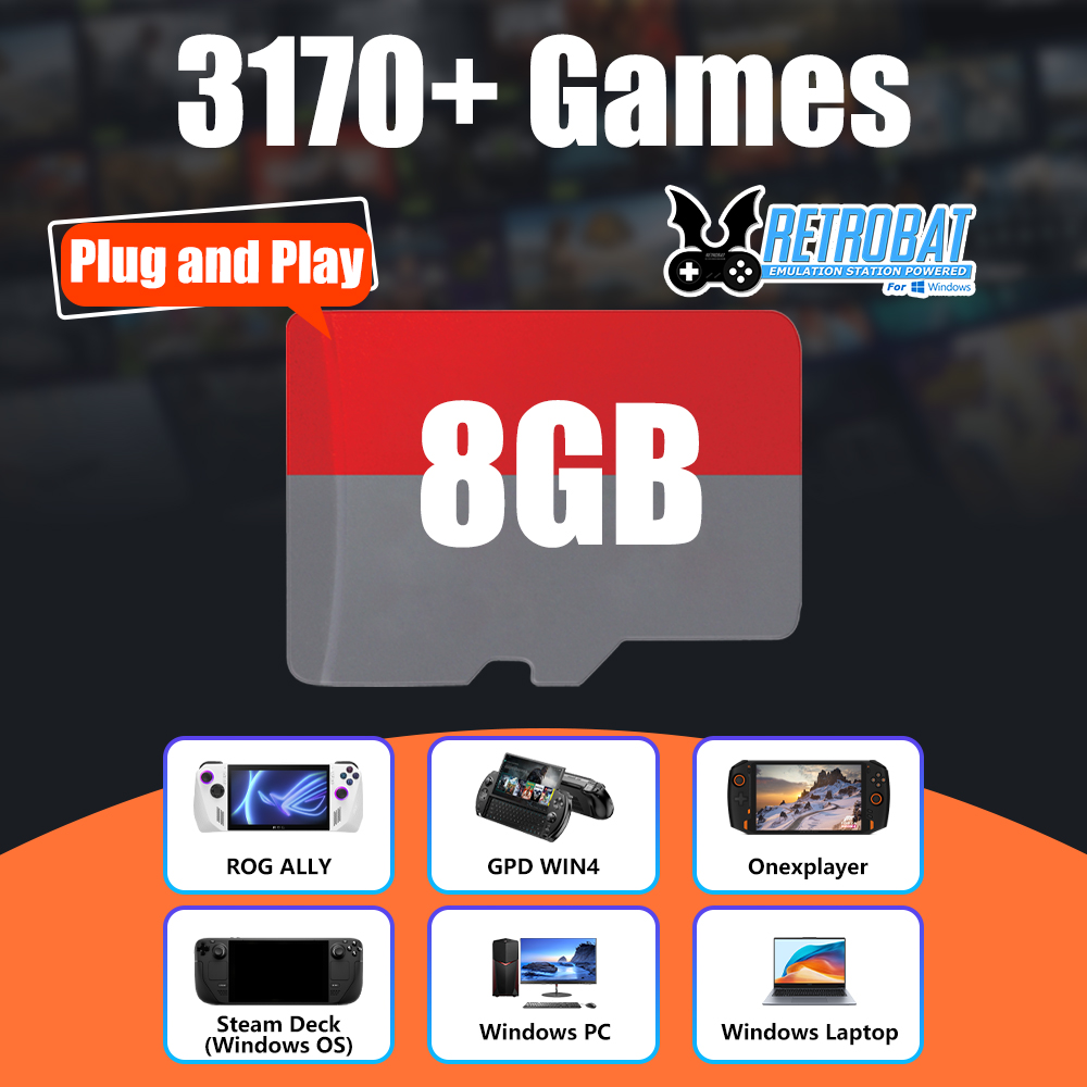 Retro Gaming Theme - 8GB TF Game Card with 3170