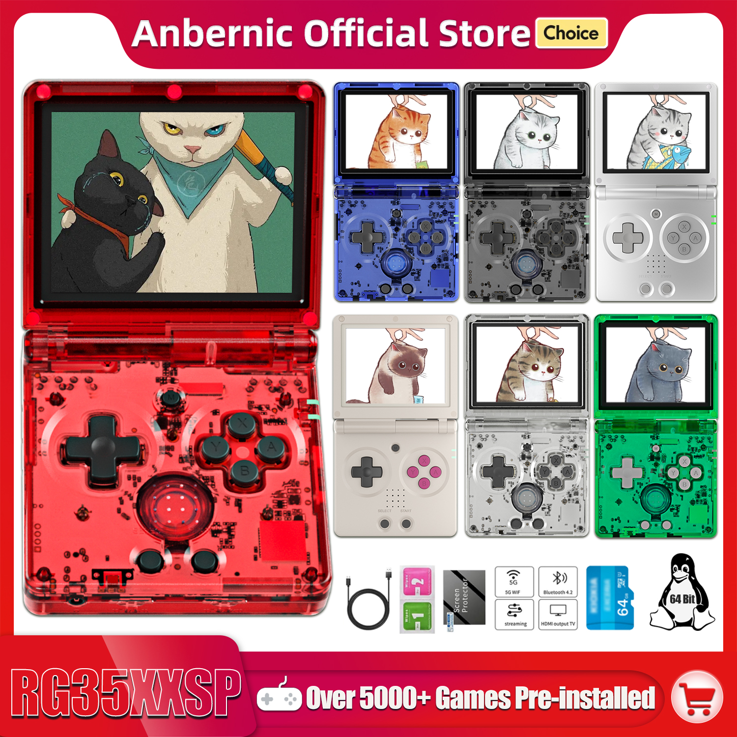 ANBERNIC NEW RG35XXSP Flip Han - Retro Gaming Upscaler ulasan dan harga