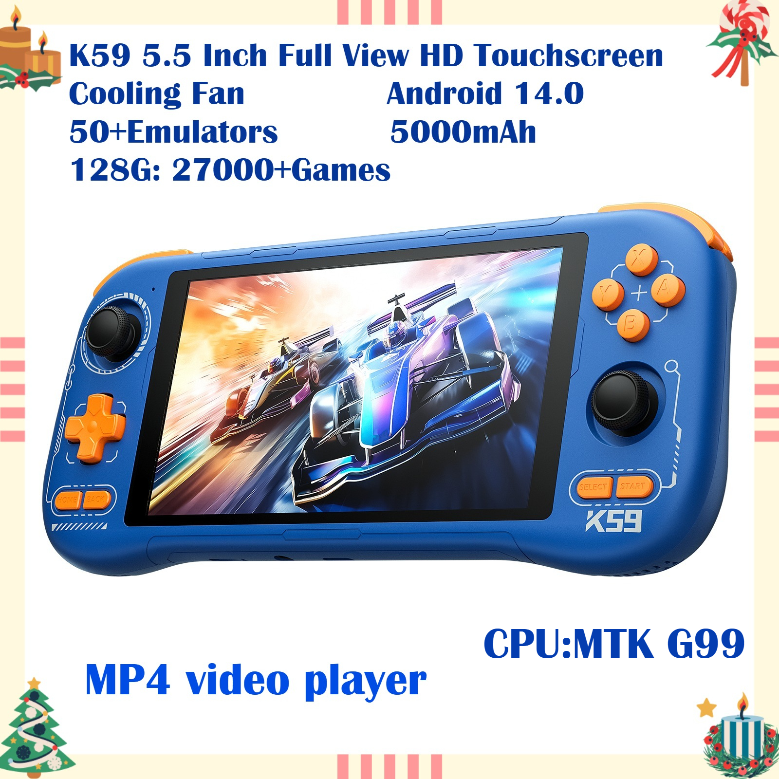 K59 Pro Android 14 Handheld Ga - Retro Gaming Upscaler ulasan dan harga