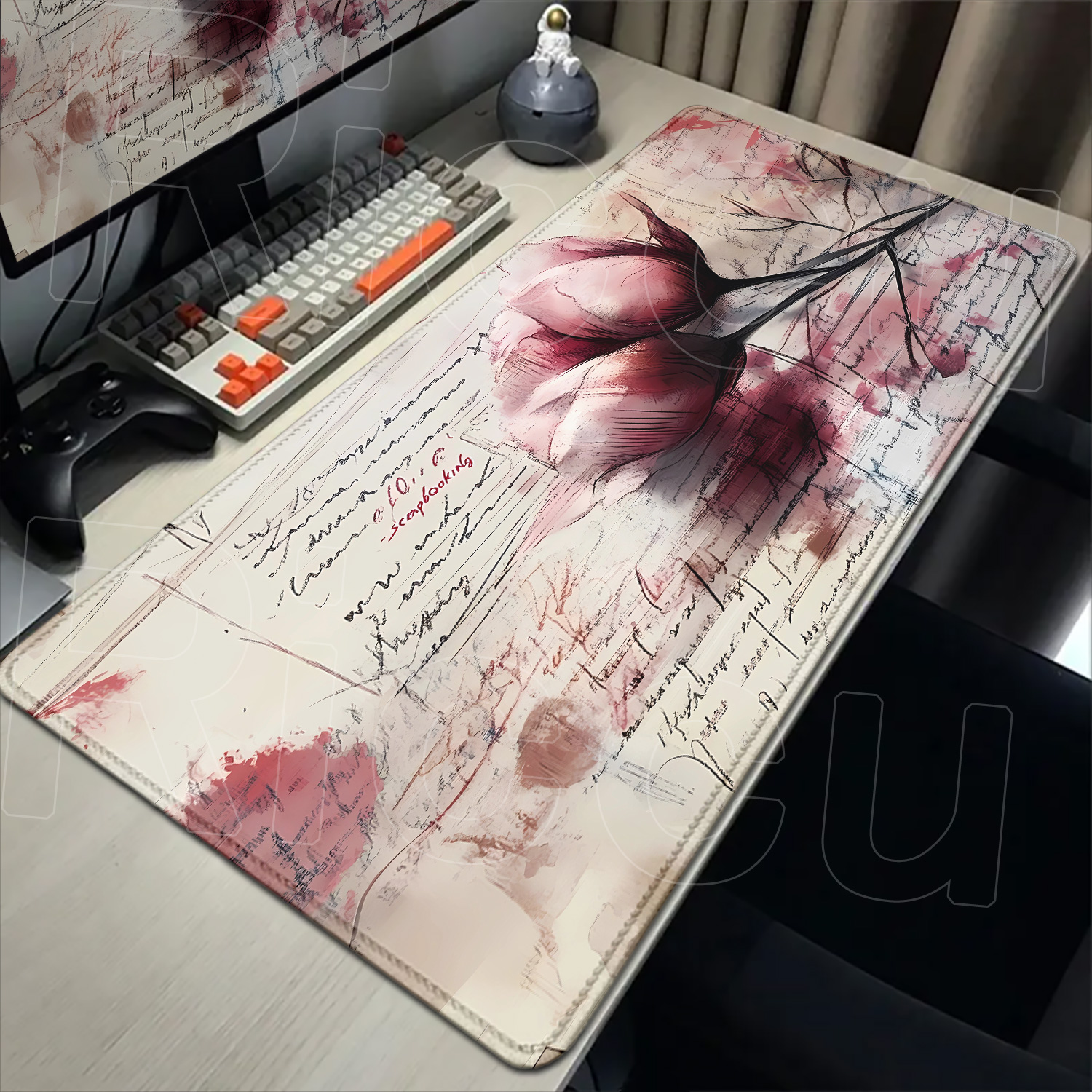 Retro Flower Desk Mat Pc Gamin - Retro Gaming Desk Setup ulasan dan harga