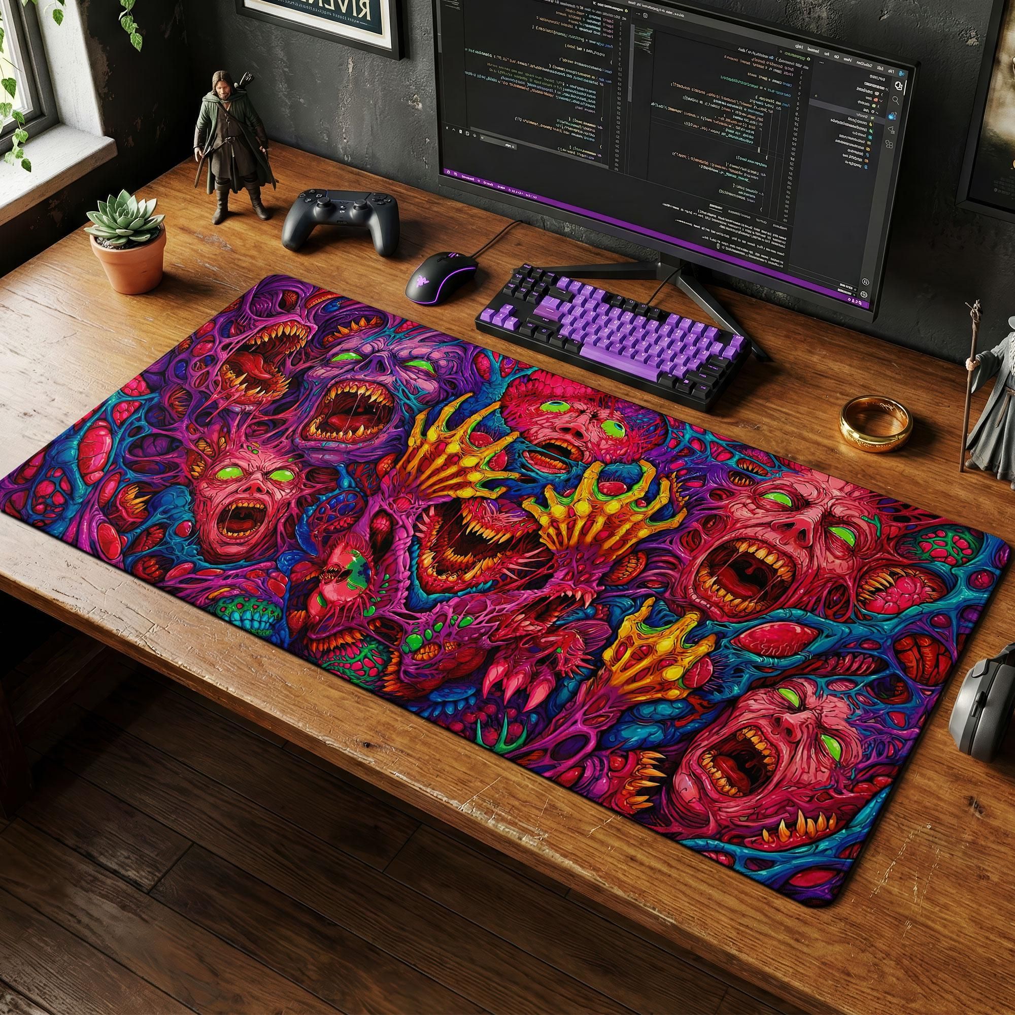 Japan Red Mouse Pad Neon Gore  - Retro Gaming Keyboard And Mouse ulasan dan harga