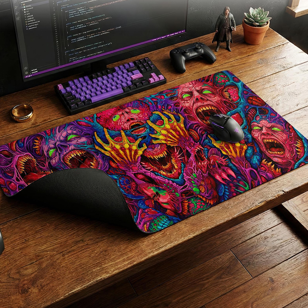 Japan Red Mouse Pad Neon Gore  - Retro Gaming Keyboard And Mouse ulasan dan harga