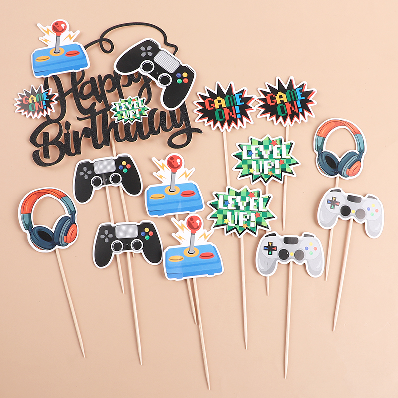 13Pcs Video Retro Game Cake To - Retro Gaming Theme ulasan dan harga