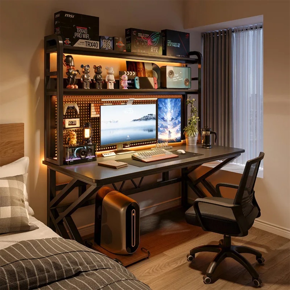 Gaming Desk with Bookshelf and - Retro Gaming Table ulasan dan harga