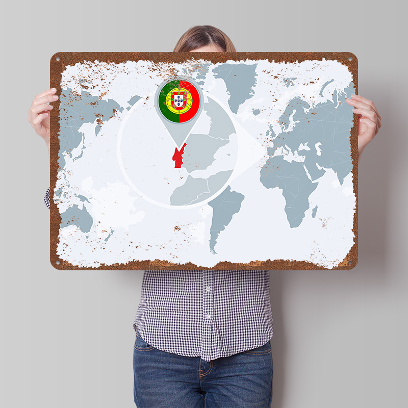 Portugal on World Map With Fla - World Of Retro Gaming ulasan dan harga