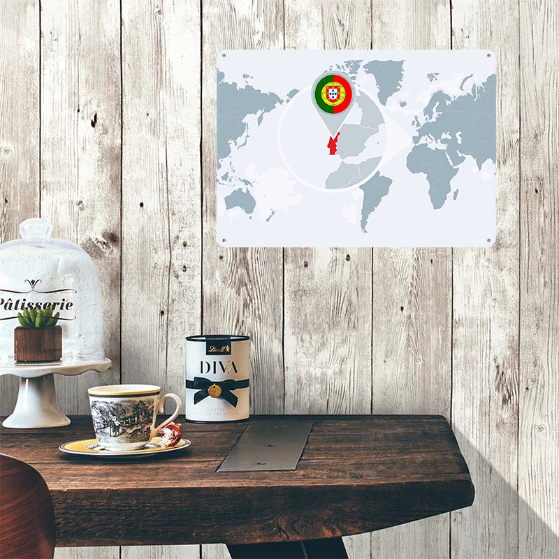 Portugal on World Map With Fla - World Of Retro Gaming ulasan dan harga