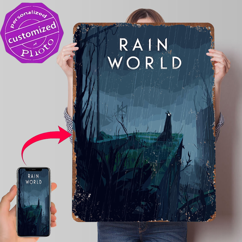 Rain World Game Cover Art Tin  - World Of Retro Gaming ulasan dan harga