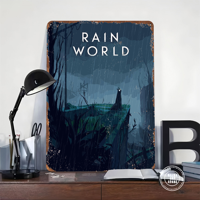 Rain World Game Cover Art Tin  - World Of Retro Gaming ulasan dan harga