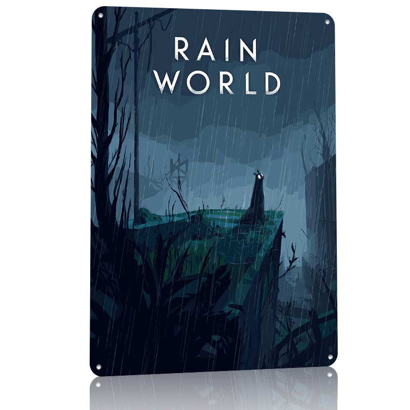 Rain World Game Cover Art Tin  - World Of Retro Gaming ulasan dan harga