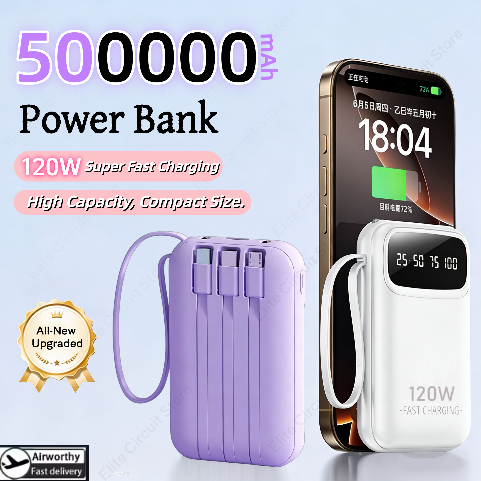 120W 500000mAh Capacity Power  - Retro Gaming Power Bank ulasan dan harga