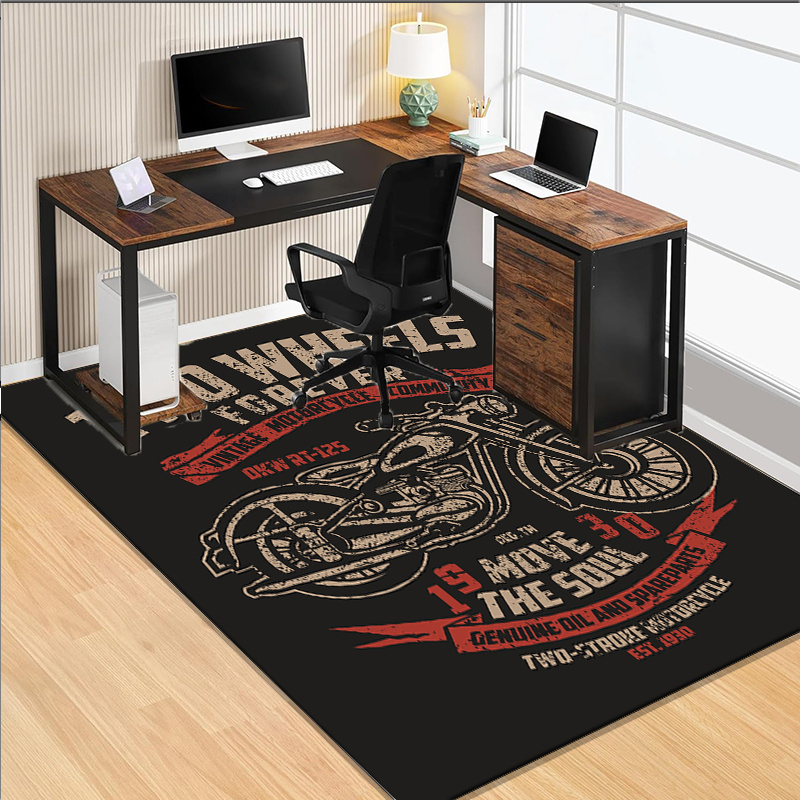 Motorcycle themed desk rug for - Retro Gaming Desk Setup ulasan dan harga